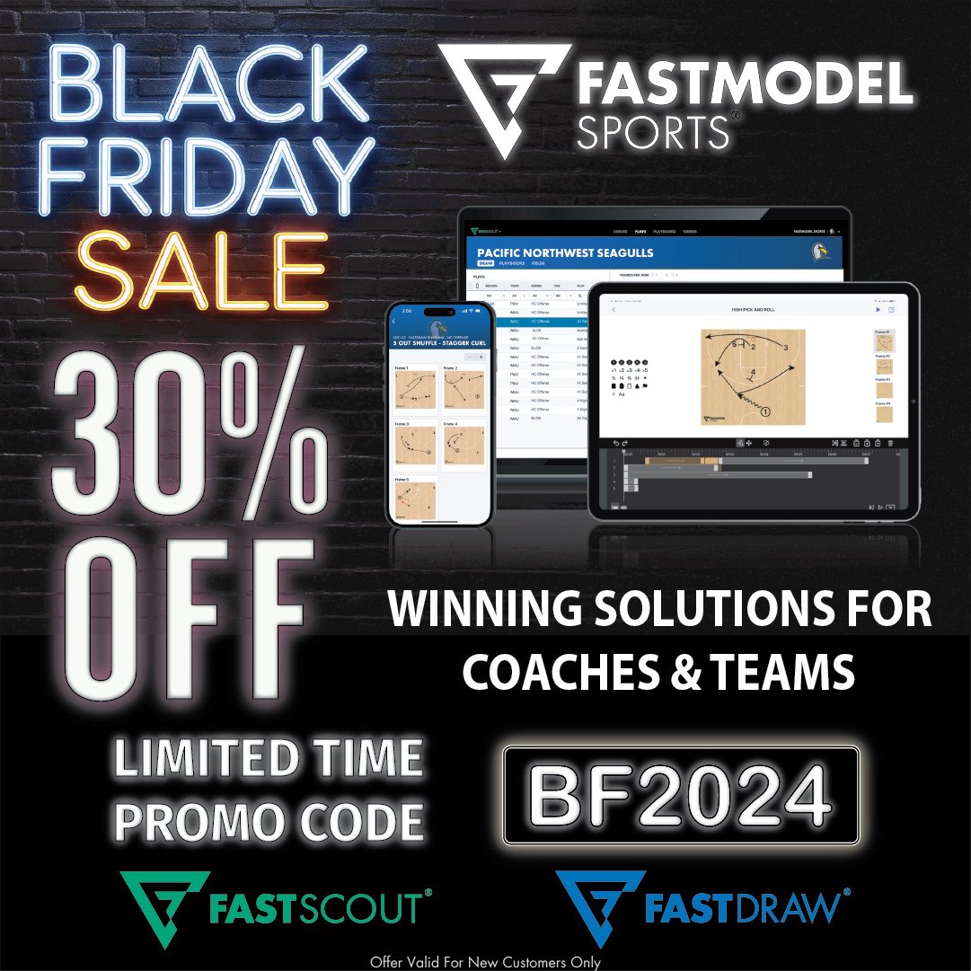 FastModel's tweet image. ⚫️ BLACK FRIDAY DEAL⚫️

No better time to add to your coaching toolbox!

Get Draw &amp;amp; Scout for features like:
▪️Video integration
▪️FastReps 3D playbook
▪️Animation
▪️iPad app
▪️Quizzes
▪️Practice Plans

code: BF2024
fastmodelsports.com
#ChampionsUseFastModel