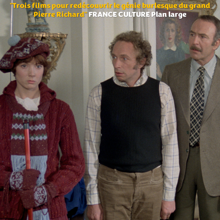 Malavida_Films's tweet photo. "3 films pour redécouvrir le génie burlesque du grand @PierreRichardPR de retour en salle, #UnNuageEntreLesDents et #LaCavaleDesFous, de #MarcoPico, et #Onauratoutvu! de #GeorgesLautner". Les mots d'Antoine Guillot dans #Planlarge sur @franceculture ! https://t.co/PSBNBHkEkp
