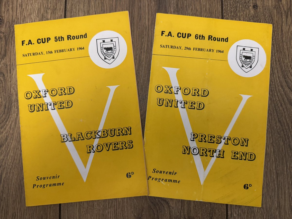bigox_68's tweet photo. No 88 in the #90for90 tribute. February 1964 Oxford went FA Cup crazy. The 2 historic games vs Blackburn and Preston at the Manor, and #OUFC cup run… 💛💙 Both programmes and press coverage thread… (1/6) https://t.co/7swPwbUkjC