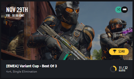 EGL_CoD's tweet photo. We're now at 11 teams registered!

Tournament beings in just over 1 hour, join below:
https://t.co/LxvNTHxwKc https://t.co/AdGUGmWbBQ