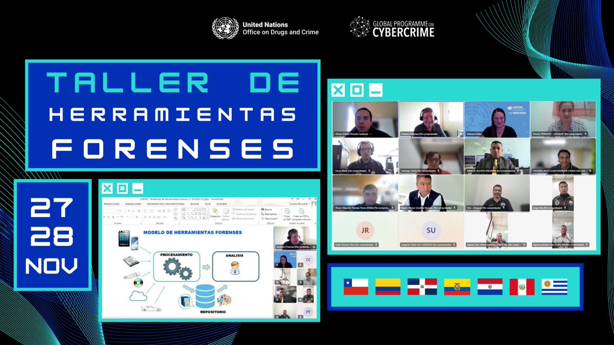 🇺🇳🌐| Finalizamos el taller de herramientas forenses con 1⃣6⃣ analistas de 7⃣ países 🇨🇱🇨🇴🇩🇴🇪🇨🇵🇾🇵🇪🇺🇾. 

Trabajamos juntos en extracciones y procesamiento de evidencia digital. <a href="/StateINL/">US Dept of State INL</a> <a href="/LondonCyber/">LondonCyber</a> <a href="/franceonu/">La France à l'ONU 🇫🇷🇺🇳</a>.

Gracias 🇺🇸🇬🇧🇫🇷💙.