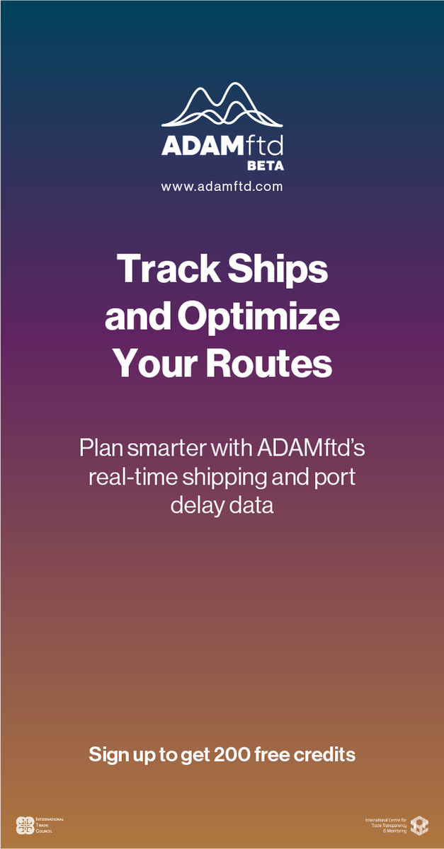 icttm_social's tweet image. 🚢 Plan smarter with ADAMftd BETA! 🌍 Track ships, manage routes, and tackle port delays in real time.

✨ Get 200 free credits now at adamftd.com!

#SmartShipping #LogisticsOptimization #ADAMftd