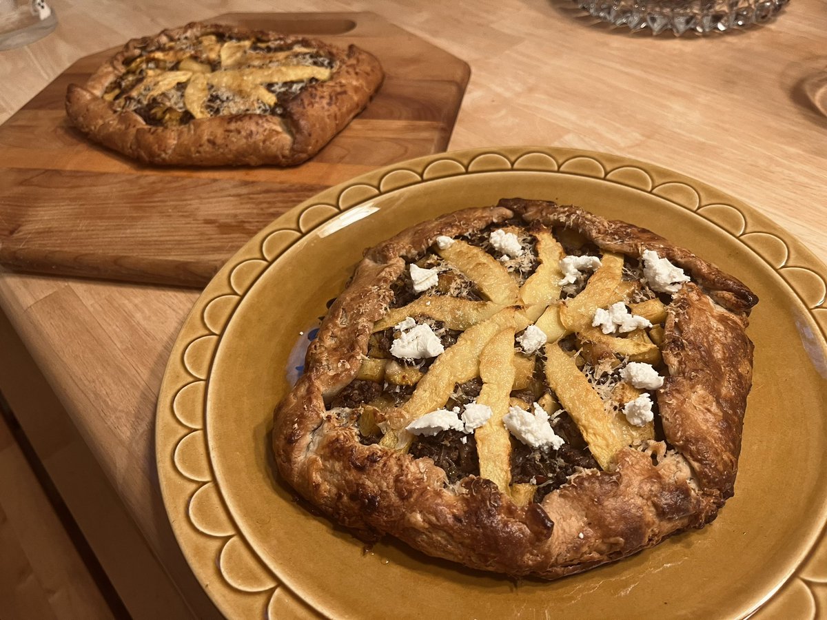 thanksgiving galettes featuring venison from my deer and homegrown pumpkin from the patch my brother and I started ❤️🦃 

so grateful for a beautiful harvest celebration!