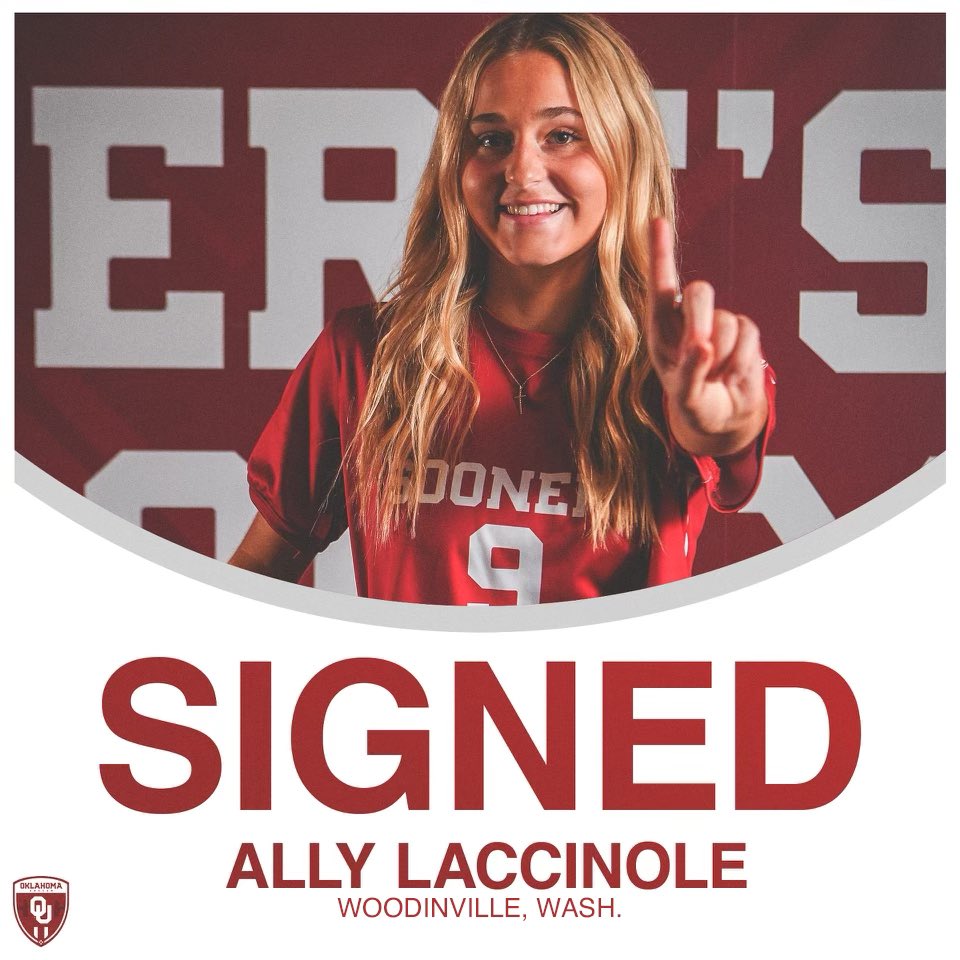 OU_WSoccer's tweet photo. 𝙎𝙞𝙜𝙣𝙚𝙙 ✍️ 

Sooner Nation, join us in welcoming Ally Laccinole to our OU family! 

🏠 Woodinville, Wash. https://t.co/zWKdyJYwTd