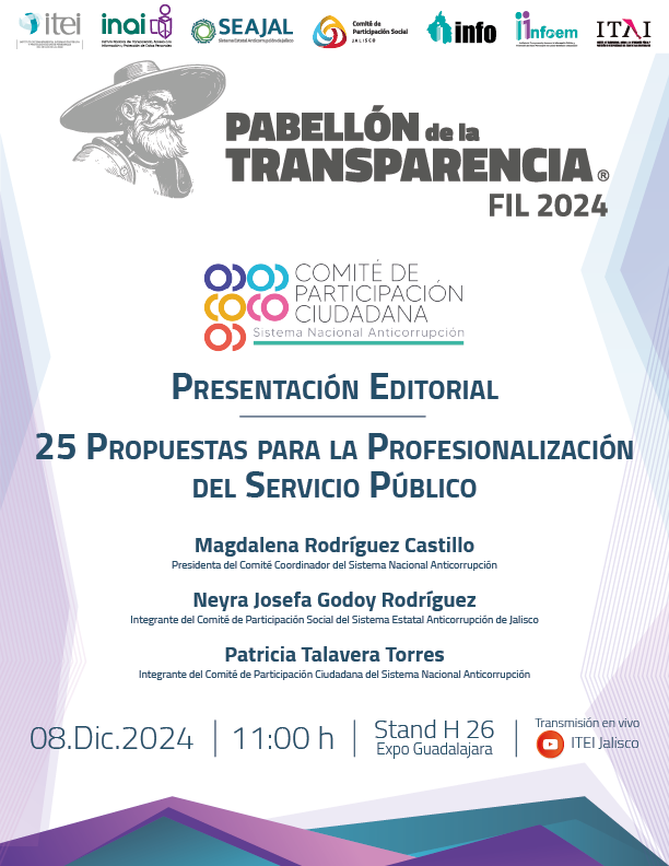 cpsseajal's tweet photo. #FILGDL2024 | 📚Presentación editorial "25 Propuestas para la Profesionalización del Servicio Público".✅🏛️

👥 @MagdaVeroRdz, Neyra Godoy, @Patitalavera.

🗓️07 de diciembre
⏰18:00 horas
📍Stand H26 #PabellónDeLaTransparencia
📽 Transmisión #EnVivo por RRSS del #ITEI https://t.co/j7AKh1iEv3