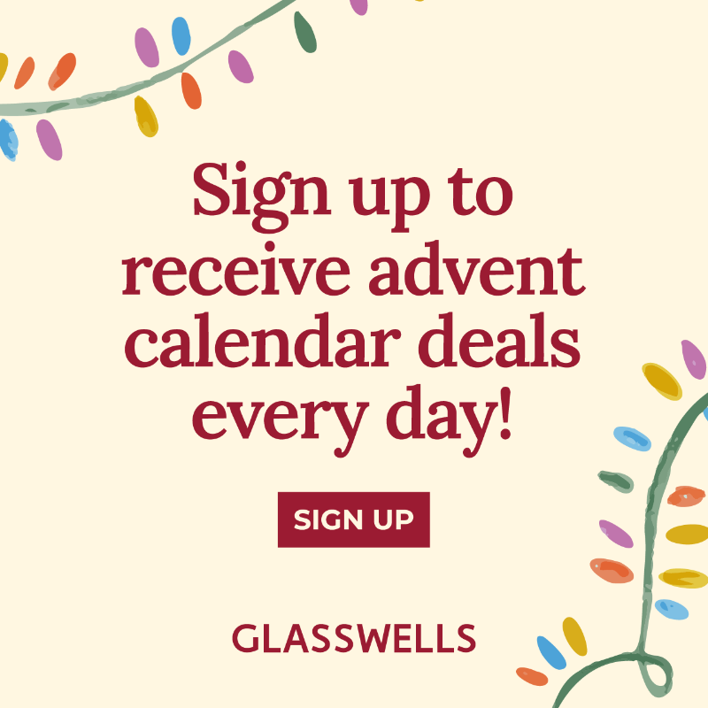 Glasswells's tweet photo. The Glasswells Advent Calendar will be starting this Sunday, with amazing deals and competitions behind every door!

Sign up to be the first to know what's happening:
https://t.co/g90JZlUeaS