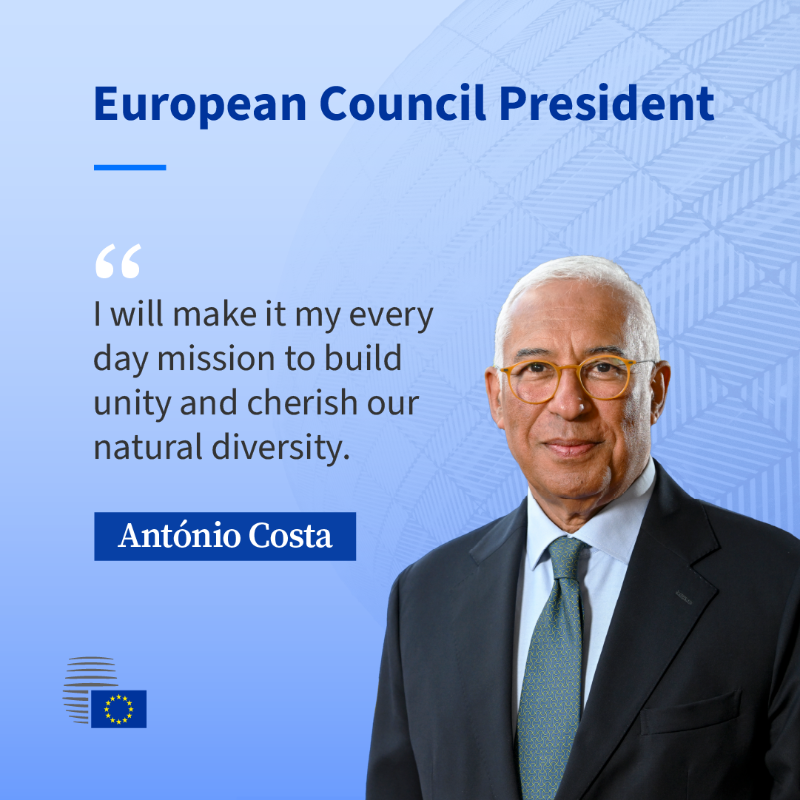 A new chapter begins today as António Costa takes on his role as the fourth President of the European Council.
 
We look forward to working with you!
 
Follow the new #EUCO President ➡️ <a href="/eucopresident/">António Costa</a>

#ReadyTogether