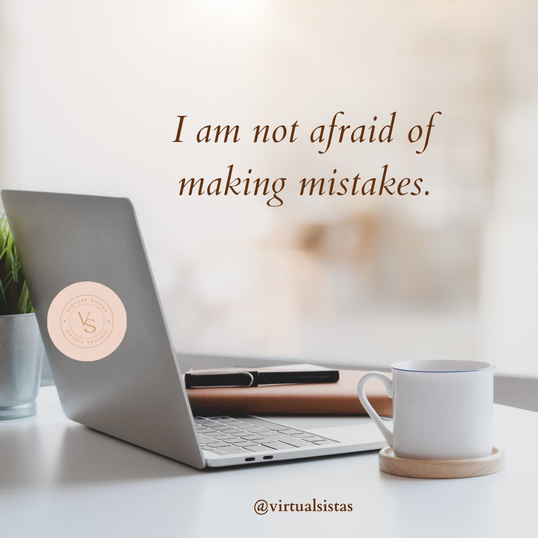 virtualsistas's tweet photo. ✨Daily Affirmation✨
.
I am not afraid of making mistakes.
.
.
.
.
.
.
.
.
#Virtualsistas #VirtualAssistantService #VirtualWork #DigitalSupport #TaskAssistant #OnlineProductivity #RemoteHelp #OutsourceWork #VAExpert #BusinessAssistant #TaskManagementPro #DigitalEfficiency https://t.co/JlN1KkuB5h