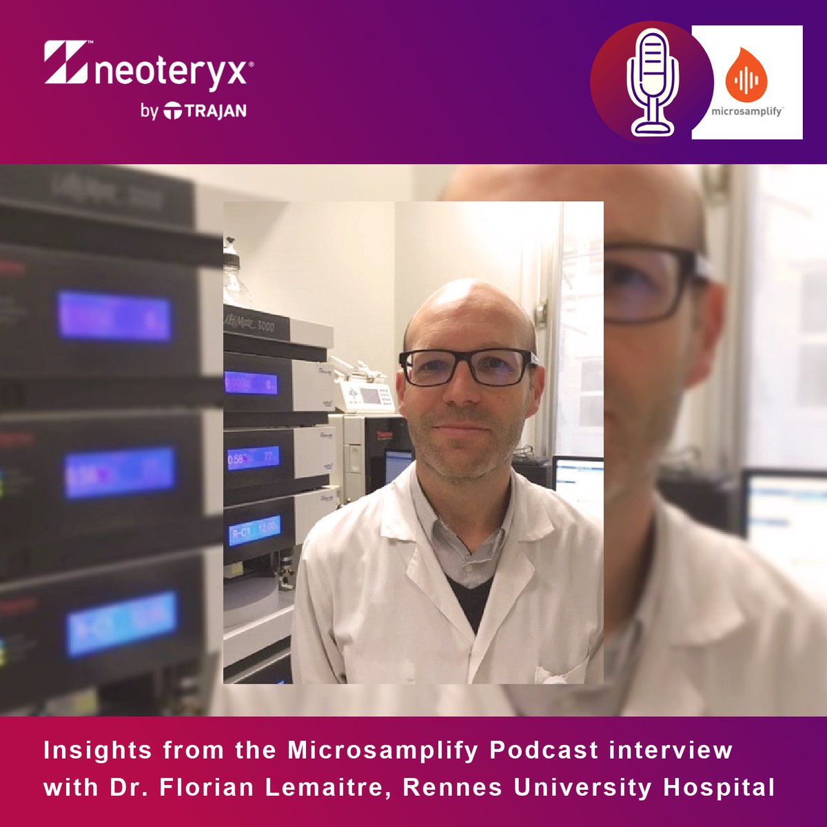 neoteryx's tweet image. At @CHURennes, Dr. @FlorianLemaitr5 uses remote #Mitra® #microsampling devices by @trajanscimed for therapeutic drug monitoring of HIV patients for comfort, convenience &amp;amp; solid data to optimize drug benefits.
#WorldAIDSDay #TDM
 Visit podcast here: hubs.la/Q02WG_R00