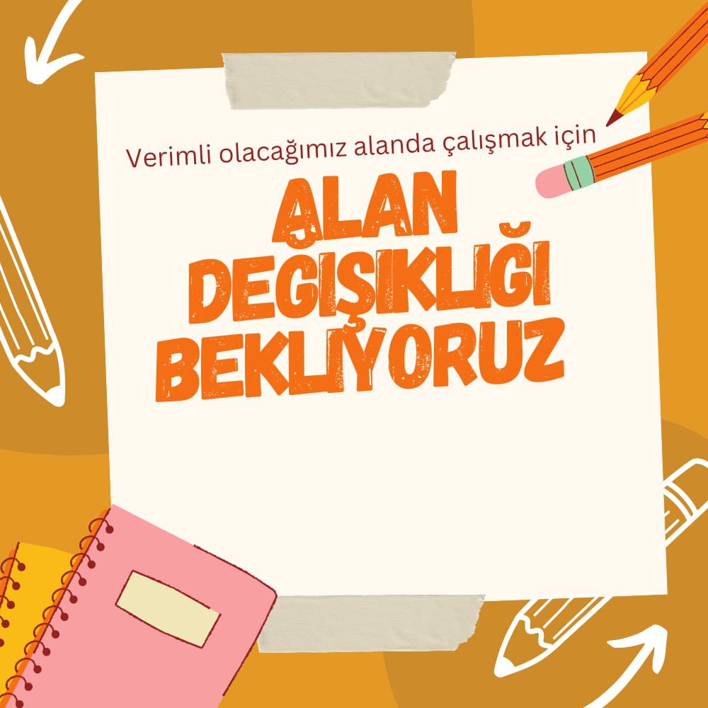 GlerYns's tweet photo. @emresahinebs @_aliyalcin_ @tcmeb @talatyavuz29 Aralık ayında alan değişikligi duyurusu bekliyoruz @Yusuf__Tekin @cftcblnt @_aliyalcin_ @talatyavuz29 @CBegitimogretim @mebpgm @tcmeb @TalipGeylan06 @RamazanCakirci @mesutoner45 @turanakpinar @orhankutuk41 @EgitimBirSen #AraliktaAlanDegisikligi https://t.co/1BFLMskjy2