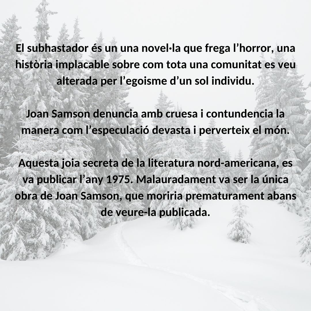 bbcnGracia's tweet photo. 💎📘Avui també us volem recomanar aquesta joia, una obra de culte que va passar desapercebuda quan va ser publicada l’any 1975, ‘El subhastador’ de Joan Samson (@LesMalesHerbes)
❄️😰😰❄️
#elsubhastador #angoixa #JoanSamson #bbcnJaumeFuster https://t.co/j8iUaeP2dk
