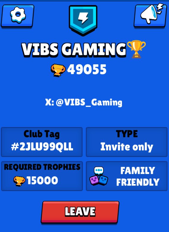 Join our new club from organisation VIBS GAMING🏆

— Entry from 15k cups😁

• Tag: 2JLU99QLL
• Link: link.brawlstars.com/invite/band/en…

Come in, it's free☑️