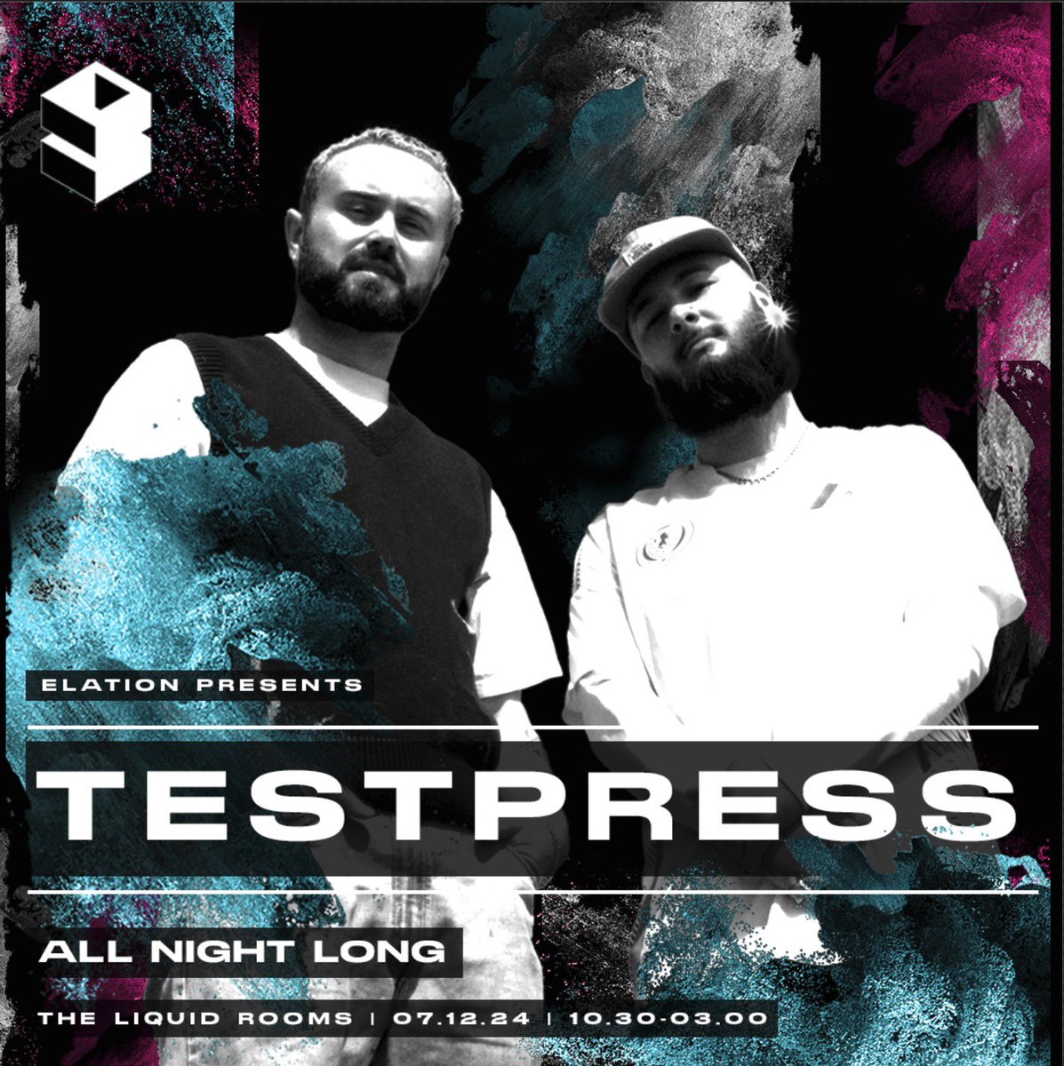 T E S T P R E S S 

ALL NIGHT LONG 

DEC 7th LIQUID ROOMS

BUY HERE - skiddle.com/e/40251498

#Elation #Edinburgh