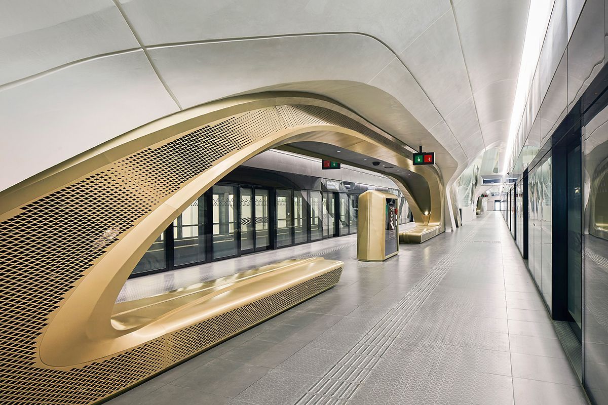 designboom's tweet photo. with an undulating lattice facade, zaha hadid architects' metro station opens in #riyadh 🚆 https://t.co/EvRs7oeFmD @zha_news https://t.co/T7rybzyoYi