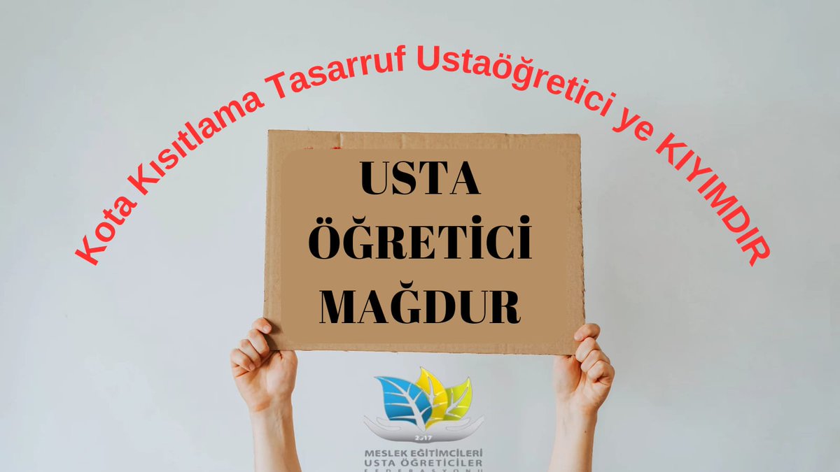 Aylardır Yorulduk ama vazgeçmedik. Özlük haklarımızı alana kadarda susmayacağız.
#YeterArtık
USTAÖĞRETİCİ
<a href="/RTErdogan/">Recep Tayyip Erdoğan</a>
<a href="/EmineErdogan/">Emine Erdoğan</a>
<a href="/dbdevletbahceli/">Devlet Bahçeli</a>
<a href="/MHP_Bilgi/">MHP</a>
<a href="/Akparti/">AK Parti</a>
<a href="/csgbakanligi/">T.C. Çalışma ve Sosyal Güvenlik Bakanlığı</a>
<a href="/HMBakanligi/">T.C. Hazine ve Maliye Bakanlığı</a>
<a href="/Yusuf__Tekin/">Yusuf Tekin</a> 
<a href="/tcmeb/">Millî Eğitim Bakanlığı</a> 
<a href="/TBMMresmi/">TBMM</a> 
<a href="/TBMMGenelKurulu/">TBMM Genel Kurulu</a>
<a href="/CelileErenOKTEN/">Celile Eren ÖKTEN</a> 
<a href="/cengizmete/">Cengiz Mete</a>
