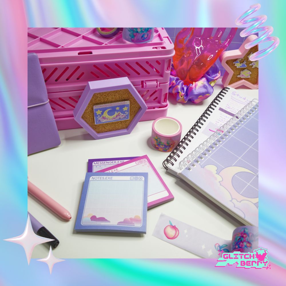 Pins, keychains, stationery, and more are 20% off at glitchberry.com this black friday!  Lots of great gifts and stocking stuffers, or just treats for yourself 🍓✨