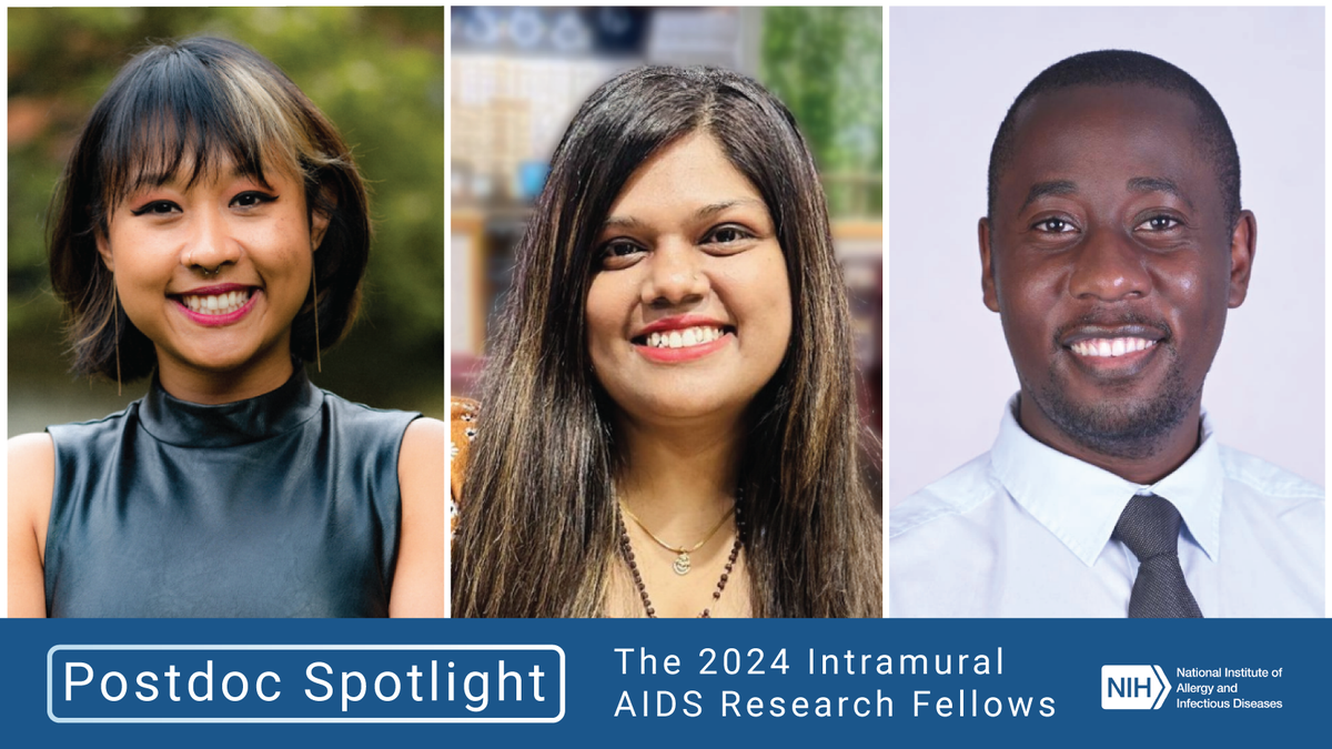 NIAID celebrates the Institute's awardees of the 2024 NIH Intramural AIDS Research Fellowship: Sandra Mon, M.S.P.H., and Drs. Mamta Singh and Kenneth Ssebambulidde. Learn about their innovative research projects: go.nih.gov/K2o1uiz

#NIAIDTraining #WorldAIDSDay