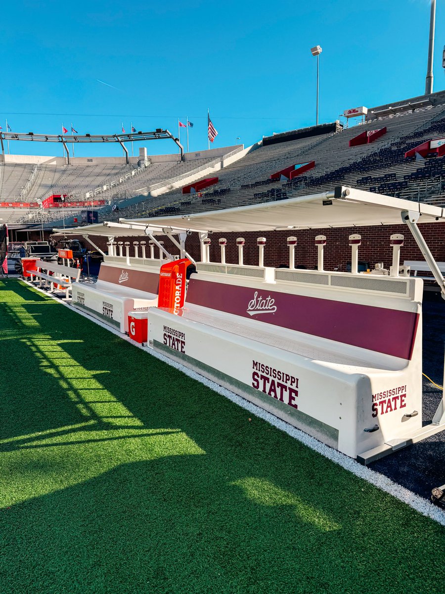 DragonSeats's tweet photo. Egg Bowl ready!! Our team is on the sidelines in Mississippi this afternoon, ready to support both @OleMissFB and @HailStateFB !! Going to be a good one!🐉🔥🥚 https://t.co/qjyBRppS3k