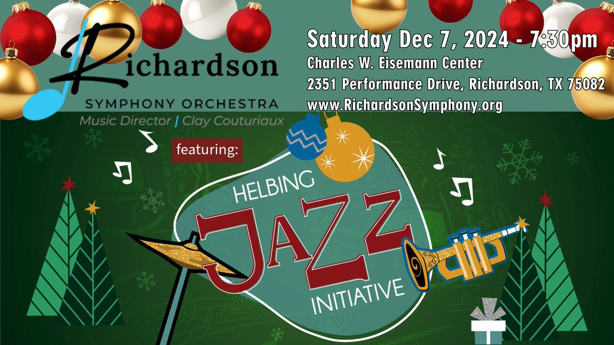 Our 7th Annual Christmas BASH at the Kitchen Cafe is sold out. Thank you! 

Fear not! I bring you good tidings of more bashing. We will be bashing in some more holiday classics with the Richardson Symphony Orchestra the following week. Join us at the Eisemann Center on Dec 7th!