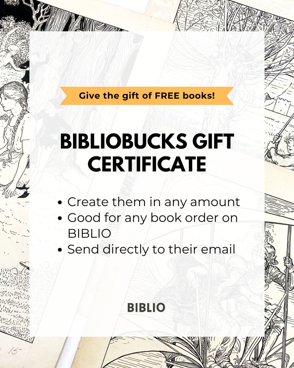Would you like to give a book as a present but you can't pick a title? 

🎁Don't worry, BIBLIO is here to help! 

👉With our Gift Certificates, your loved ones can choose among the nearly 100 million #usedbooks and #rarebooks listed on our site! biblio.com/gift-certifica…