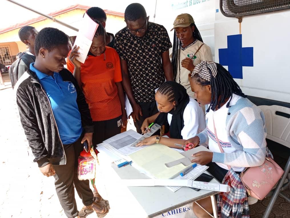 ActionGender's tweet photo. As 🌍#AIDSDay approaches, our @HerVoiceFund advocates are on  ground in Bamenda II &amp; Bambili, raisx awareness on the importance of #HIV testx as a part of Health check. It is amazx as they refer the masses to mobile clinics @RTG #HIV. 👩🏿‍🦯👩🏿‍🦯.
Workx 2wards 0️⃣ #AIDS 
#HIVAwareness https://t.co/5dMqTQdVYZ