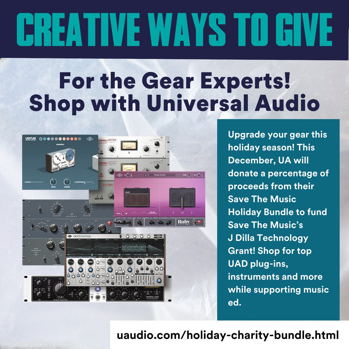 savethemusicfdn's tweet photo. Not sure what to gift your loved ones this year? 🎁✨ Check out these limited-time deals and unique ideas to light up every #wishlist! Celebrate the holidays and #giveback. @maestramovie @winwithfandiem @youngthegiant @uaudio @johnlegend @gibsonguitar @freddiemercury @charitybuzz https://t.co/iVlRz2ASGp
