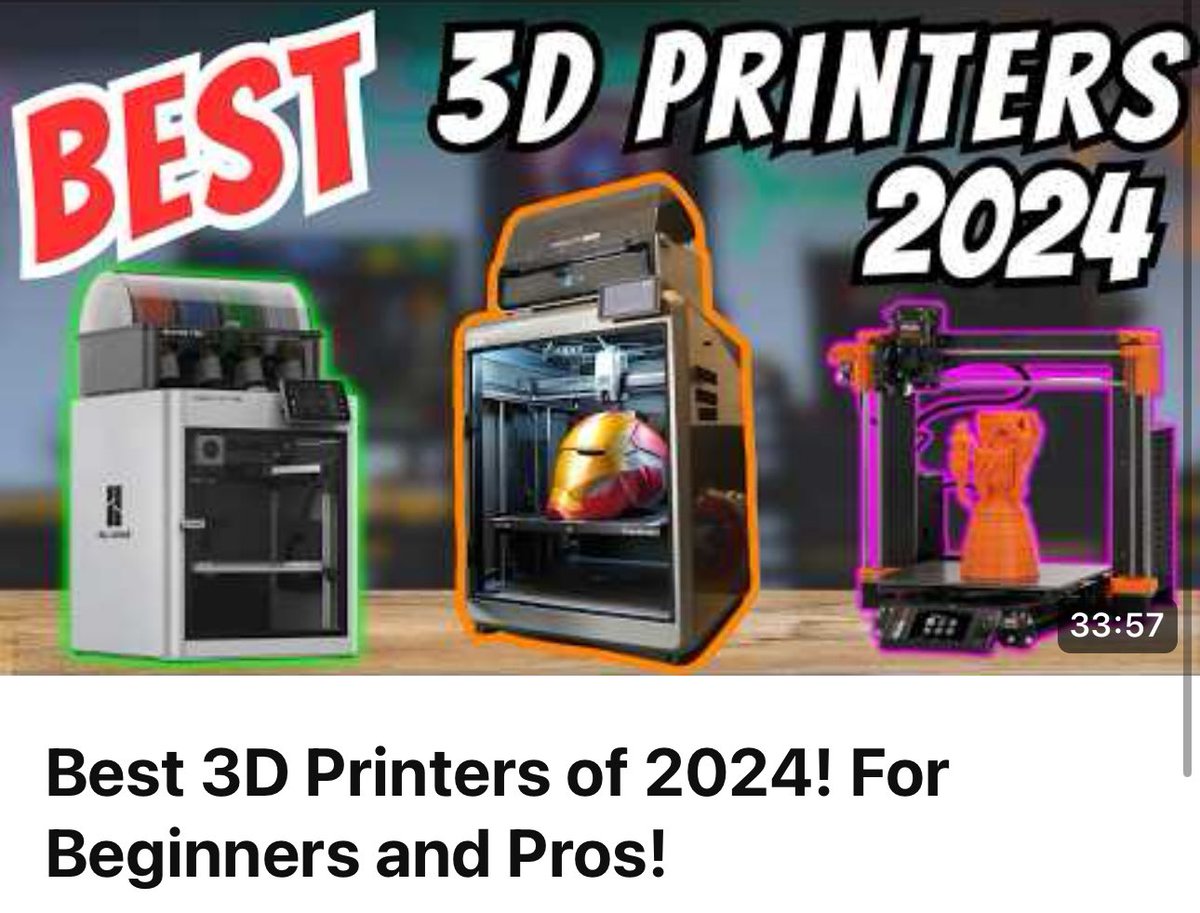 Frankly Built @ NYCC (@frankly_built) on Twitter photo Hey folks!
If you’re in the market for a 3d printer today in Black Friday, don’t forget to check out my latest video! Should help you narrow down your choices!
youtu.be/xYo_FnFak9I?si… Hey folks!
If you’re in the market for a 3d printer today in Black Friday, don’t forget to check out my latest video! Should help you narrow down your choices!
youtu.be/xYo_FnFak9I?si…
