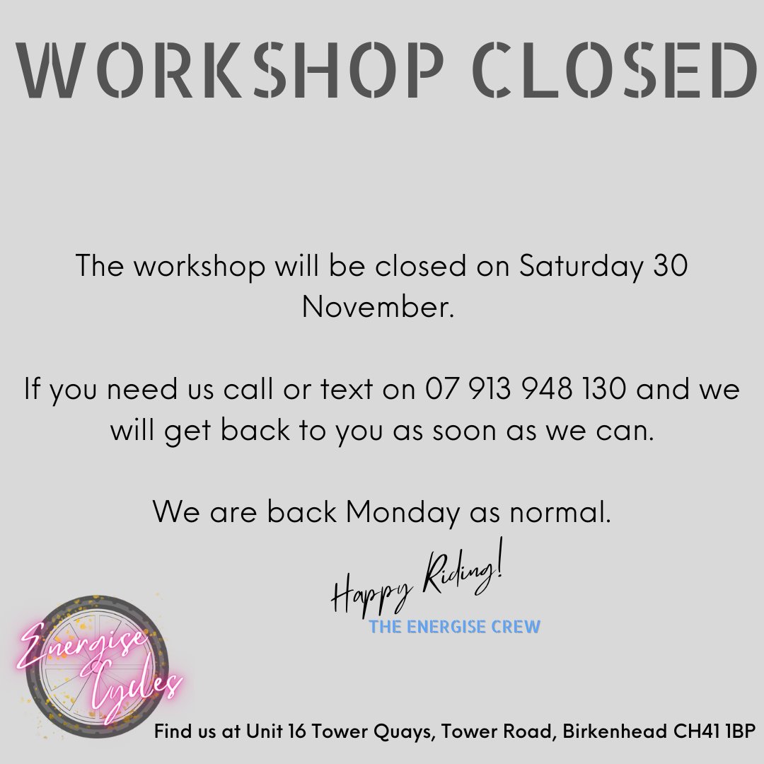 We are closed on Saturday