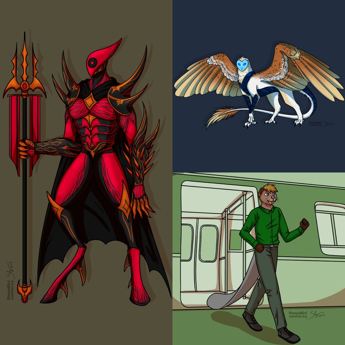 Commissions for Micsta, Razz Redcrest, Ponder Beaver
#furry