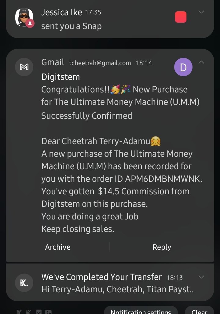Chee_trah's tweet photo. I was just resting at home after school, and a sale came in. Oh, how I love receiving money mails😭💕>>>
Thank you, @digitstem, for this lovely business model https://t.co/WieSylyTjF