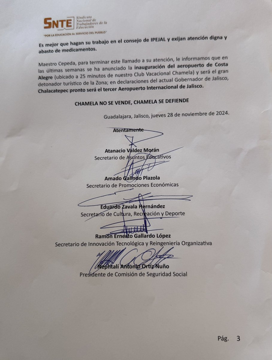 RAMONGL47's tweet photo. Compañer@s agremiados a la sección 47, les comparto un documento que ha sido presentado por 5 miembros del comité secciónal actual, como manifiesto de nuestro *Posicionamiento en contra* del proceso de venta, del Centro vacacional
#TodosSomosUnoYUnoSomosTodos
#InnovaciónTecnológi https://t.co/OjTeydFSwI