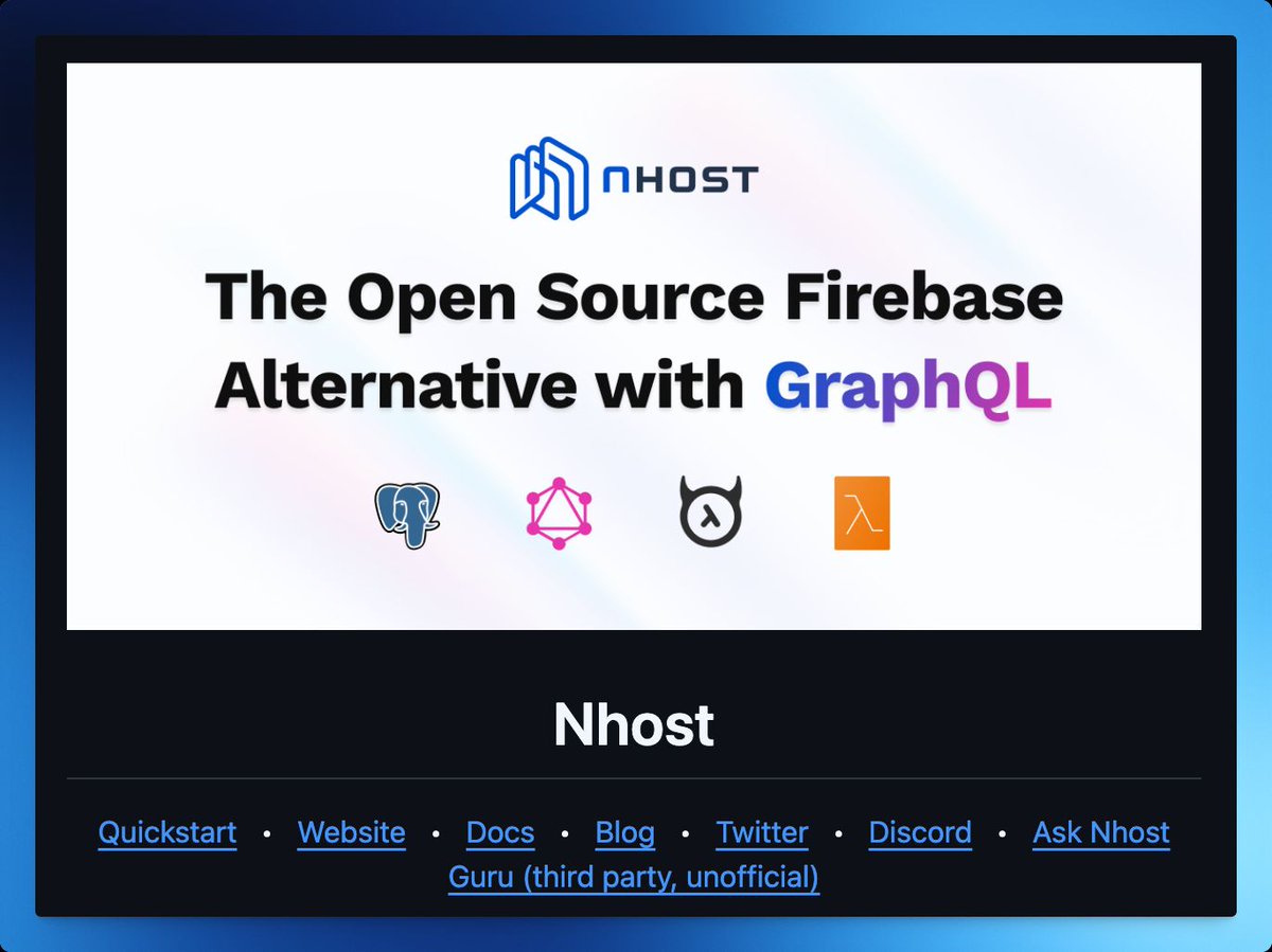 gurubaseio's tweet photo. Check out Nhost ๐ฅ๐๏ธ
"The open-source Firebase alternative with GraphQL"
By @nhost
https://t.co/st1mw7JuzR
#opensource #graphql #firebasealternative https://t.co/dTElDVRkF9