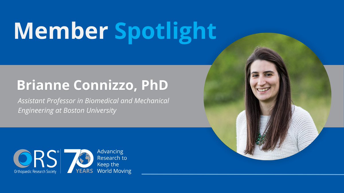 👋 Meet ORS member Brianne Connizzo, PhD. Brianne is an Assistant Professor in Biomedical and Mechanical Engineering at Boston University. Her research focuses on tissue extracellular matrix remodeling and homeostasis. 
Learn more about Brianne: bit.ly/3VezG7F