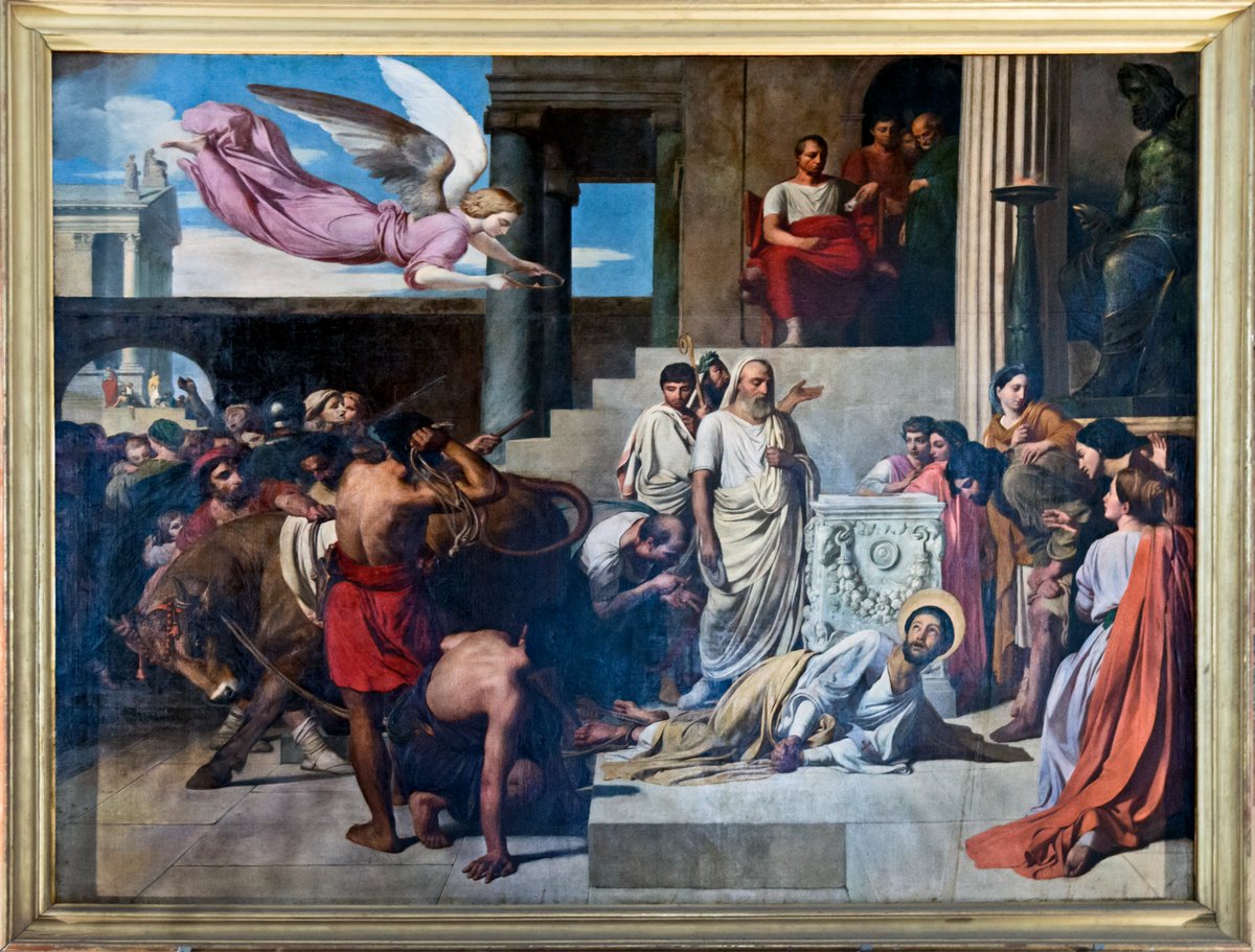 M_Michel_Prof's tweet photo. The Feast Day of the first bishop of Toulouse, St. Saturnin/Sernin, is celebrated #OTD (Nov. 29). He met a brutal end after being tied to a bull and dragged through the streets right up to the location where the church that houses Bézard's painting now stands.
#FrancophoneFriday https://t.co/PJP8POvkgv