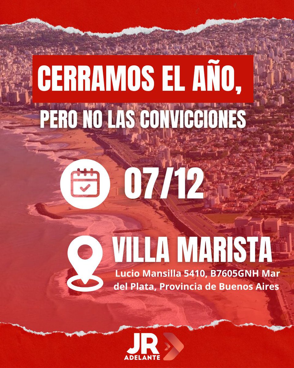 Cerramos un gran año para esta banda, por eso lo hacemos a lo grande 🔥
 Nos vemos el 7 en Mar del Plata 📍
