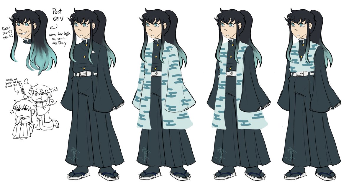 Yuichiro Lives AU] Conceptualizing their fits perhaps 👀 Rn we're