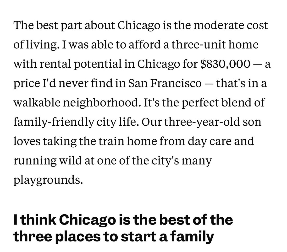 landon20s's tweet photo. From @BusinessInsider 

Chicago is a top major metro to raise a family. https://t.co/EkHoIlr5YK