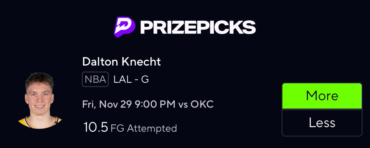 PotdPrizepicks's tweet photo. NBA #1🏀

Dalton Knecht O 10.5 FG Attempted

25 LIKES for a PAIR💚 https://t.co/803vbJXjgz