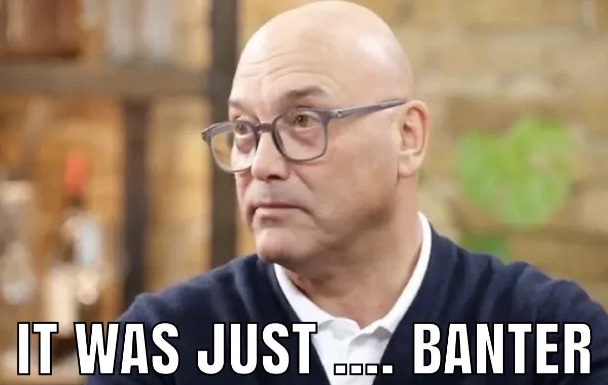 MrTicketMan15's tweet photo. Greg Wallace recent allegations. ‘It was just … banter’ 

Controversy for BBC masterchef 

#greggwallace #greggwallacestatement #greggwallacememe #masterchef #bbc #banter https://t.co/HNK4Q3Gf0Q