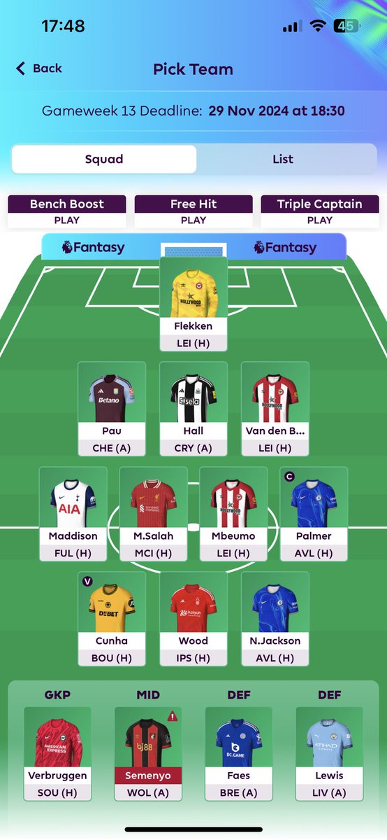 MariosLFC's tweet photo. @optimusprimefpl £4.0 itb planning to get saka next week 
already did haaland to jackson and rogers to palmer for this one https://t.co/tOG3tBrlmb