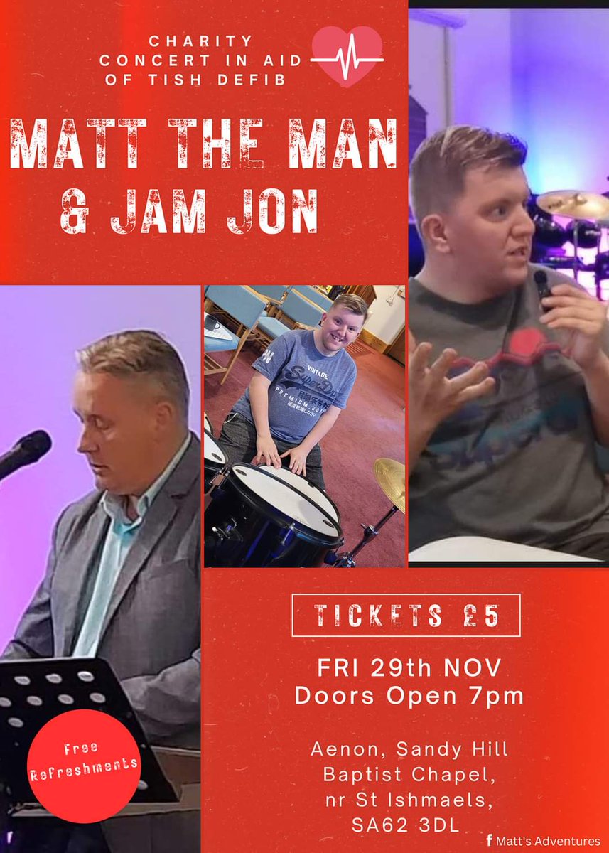 SandyHillChapel's tweet photo. Tonight's the night. Doors open 7pm, tickets £5, for 'tish #defibrillator fund. https://t.co/Is81CHWc3c