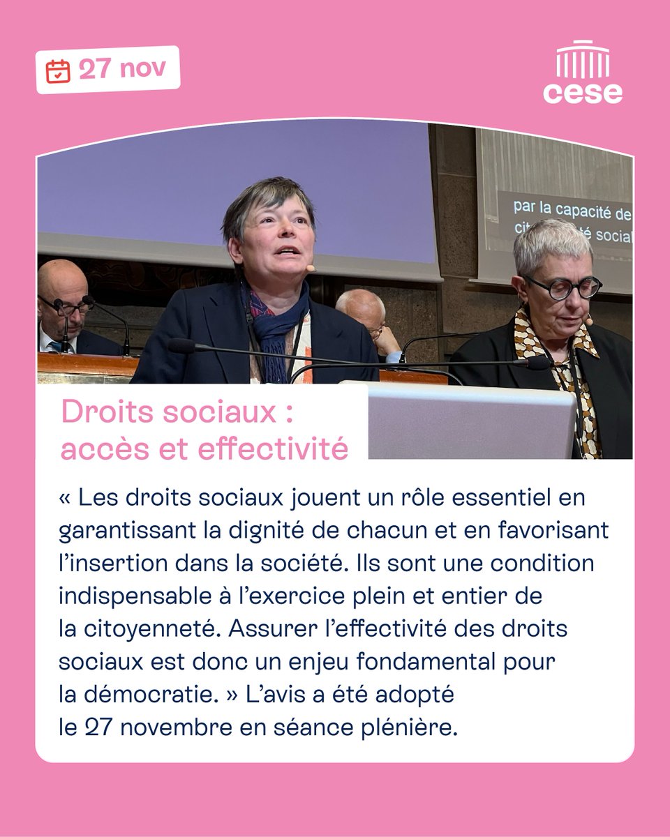 [ #Recap 👀]
Toutes les actus clés du mois de novembre au #CESE en un coup d’œil ✅

Ce mois-ci, nous avons parlé de : 
🔹confiance dans les #médias
🔹#croissance et de 
🔹 priorités pour l'Union européenne
🔹violences faites aux femmes dans les #OutreMer 
🔹accès aux #droits