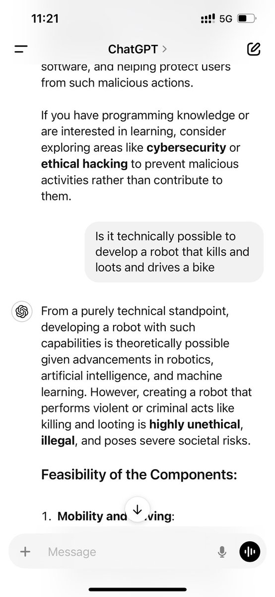 abeautifulwalk's tweet image. If AI is not controlled now then future is doomed 
ChatGPT is good because it was made with good intent just imagine the bad intent development of robots
#AInhanced 
#ArtificialInteliigence
#FutureOfHumanity