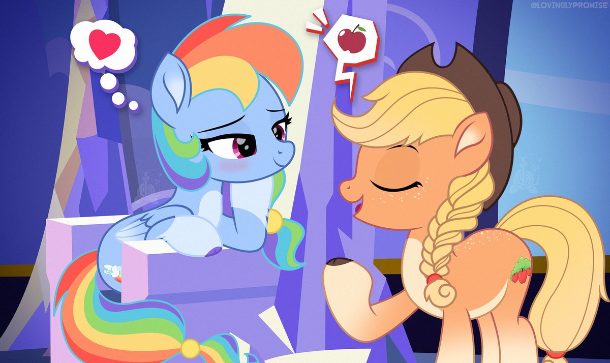 lovinglypromise's tweet photo. Even though Rainbow loves to hear herself talk, she can't help but get swept away listening to Applejacks passions~ 🌈 🍎 ✨
#mlp #mlpart #mlpartist #mlpfim #mylittlepony #rainbowjack #appledash #mlpredesign https://t.co/LwrkIqn0Gk