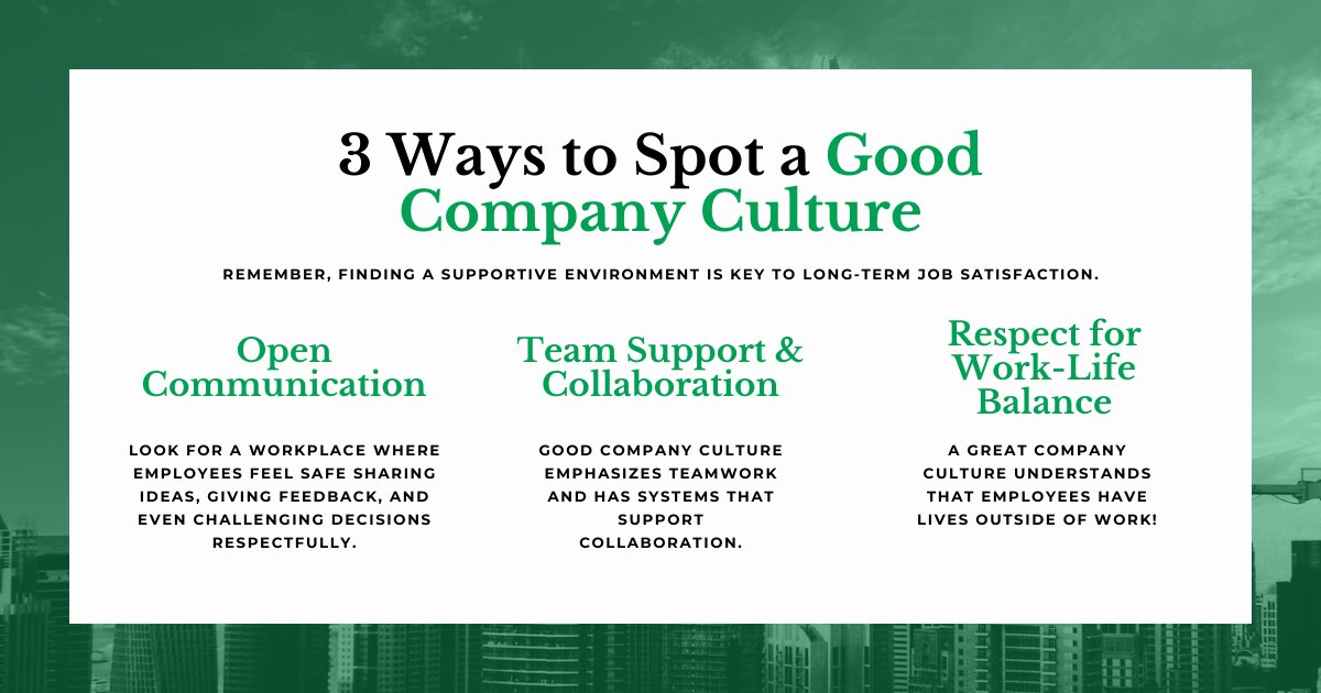 Discover the top 3 signs of a positive company culture! 🚀 

What’s most important to you in a company’s culture? Let me know below! 👇 #CnestaGroup #CompanyCulture #CareerTips