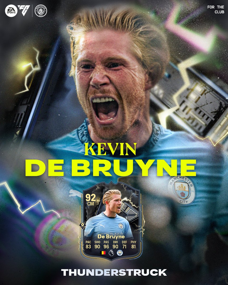ManCity's tweet photo. Some strong upgrades for the Cityzens in @EASPORTSFC #Thunderstruck ⚡️

Congratulations @PhilFoden, @KevinDeBruyne and @AlexGreenwood 👏

#FC25 | @mancityesports https://t.co/MKKkKZggia