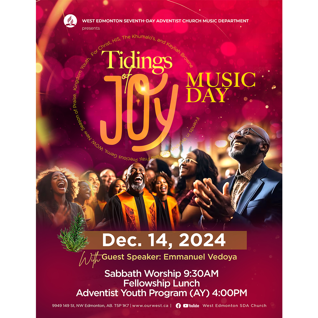 ABAdventist's tweet photo. West Edmonton Church Presents Tidings of Joy
Sabbath | December 14
#TidingsOfJoy #westedmontonadventistchurch https://t.co/jvEes0RfOY