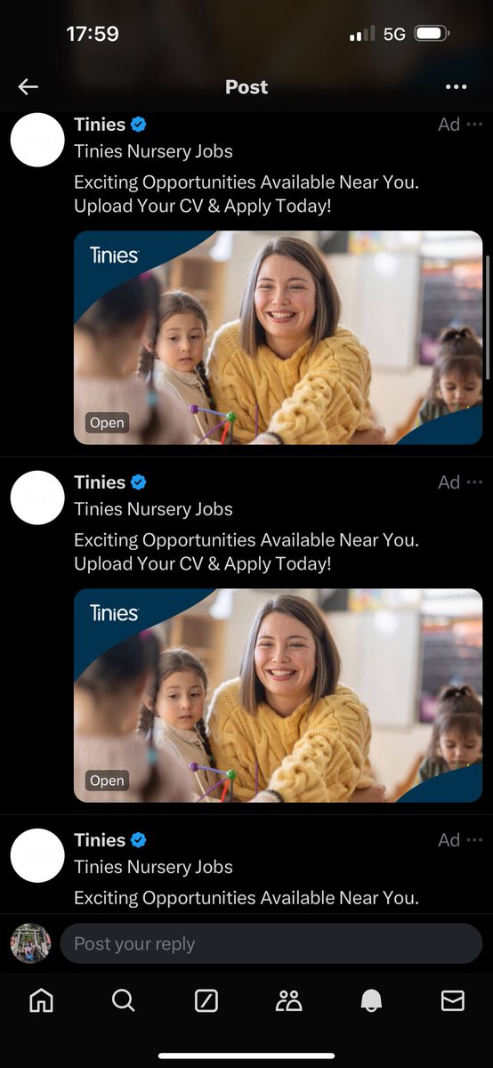 Me: Oh yeah let’s go look at how the tweet I did for work is doing 

The replies: