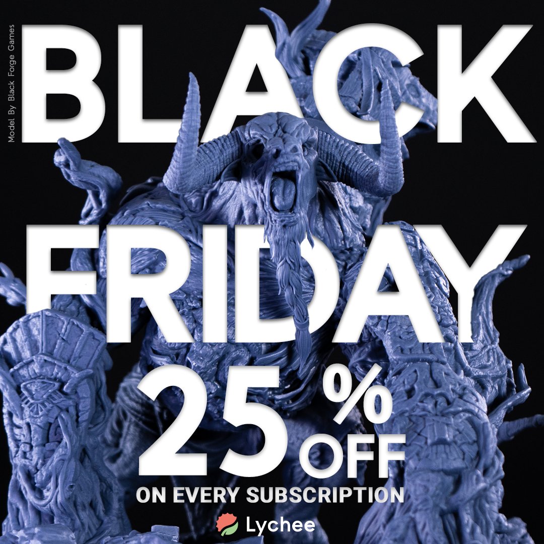 🎉 HAPPY BLACK FRIDAY

Black Friday is here, and we’ve got a flash offer that’s too good to miss!

 25% OFF all Lychee subscriptions and make your printing life a whole lot easier -save time, spend more time printing, and all at an unbeatable price.

Use code:
BFYearly25 (for the