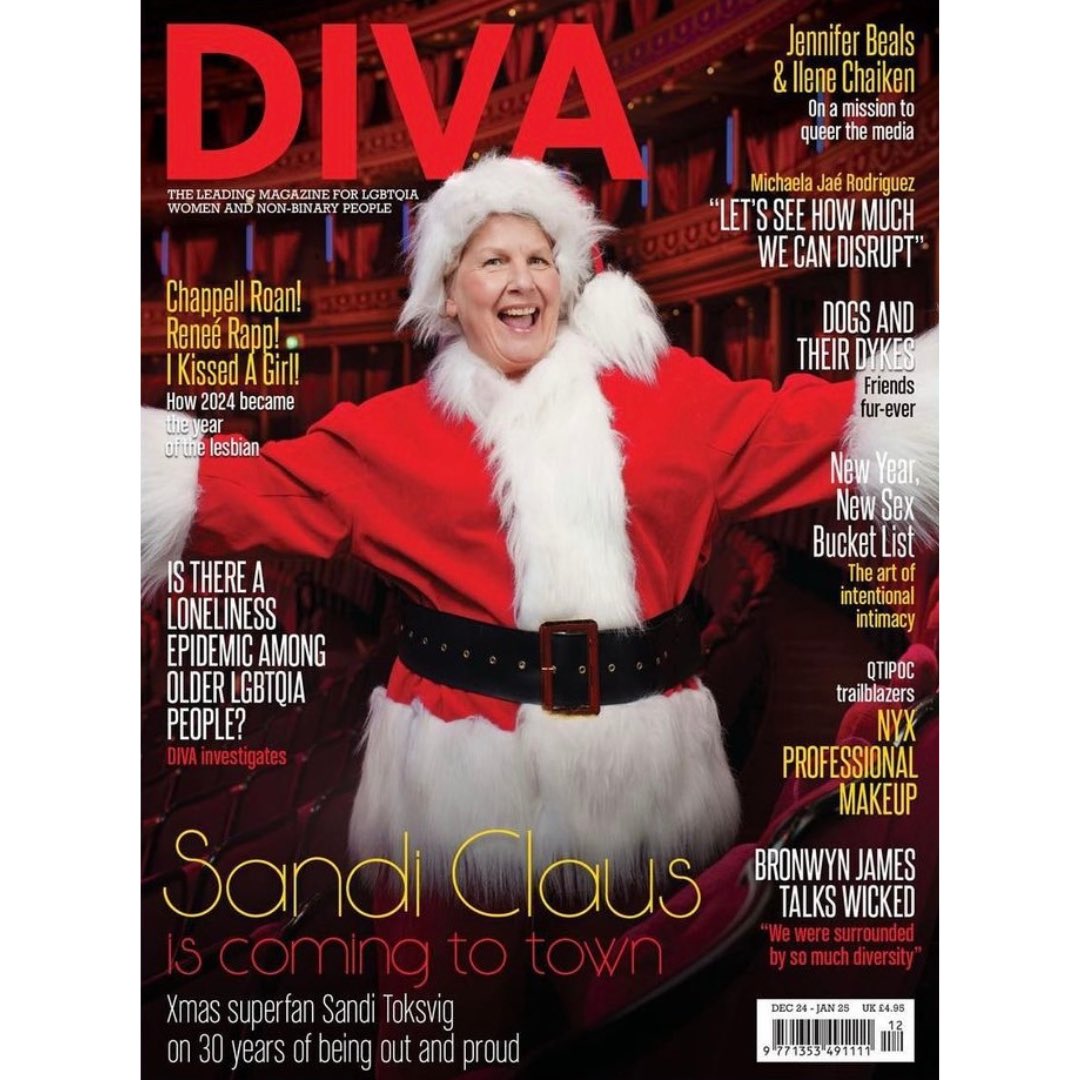 In the new festive issue of Diva, Sandi Toksvig discusses “her new Christmas show, blazing a trail and three decades of being out and proud” 🌈🎄

#CoversWeLove